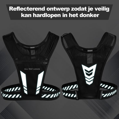 Reflecterend hardloopvest zichtbaar in het donker met lichtreflectie