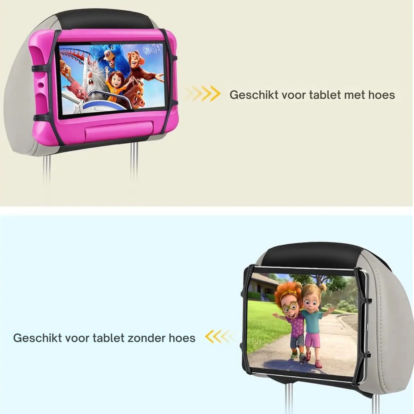 Tablet Houder Auto Hoofdsteun - Zwart