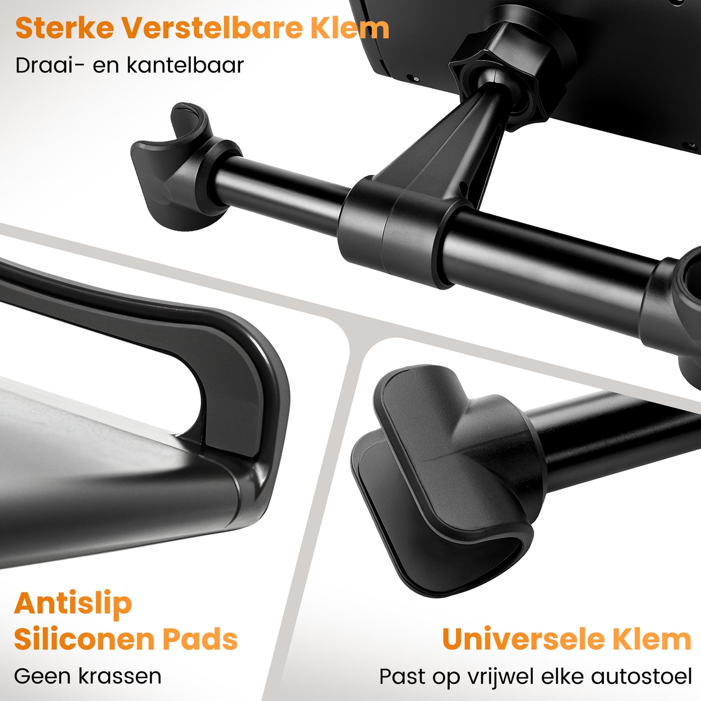 Tablet Houder Auto - Verstelbaar - Zwart
