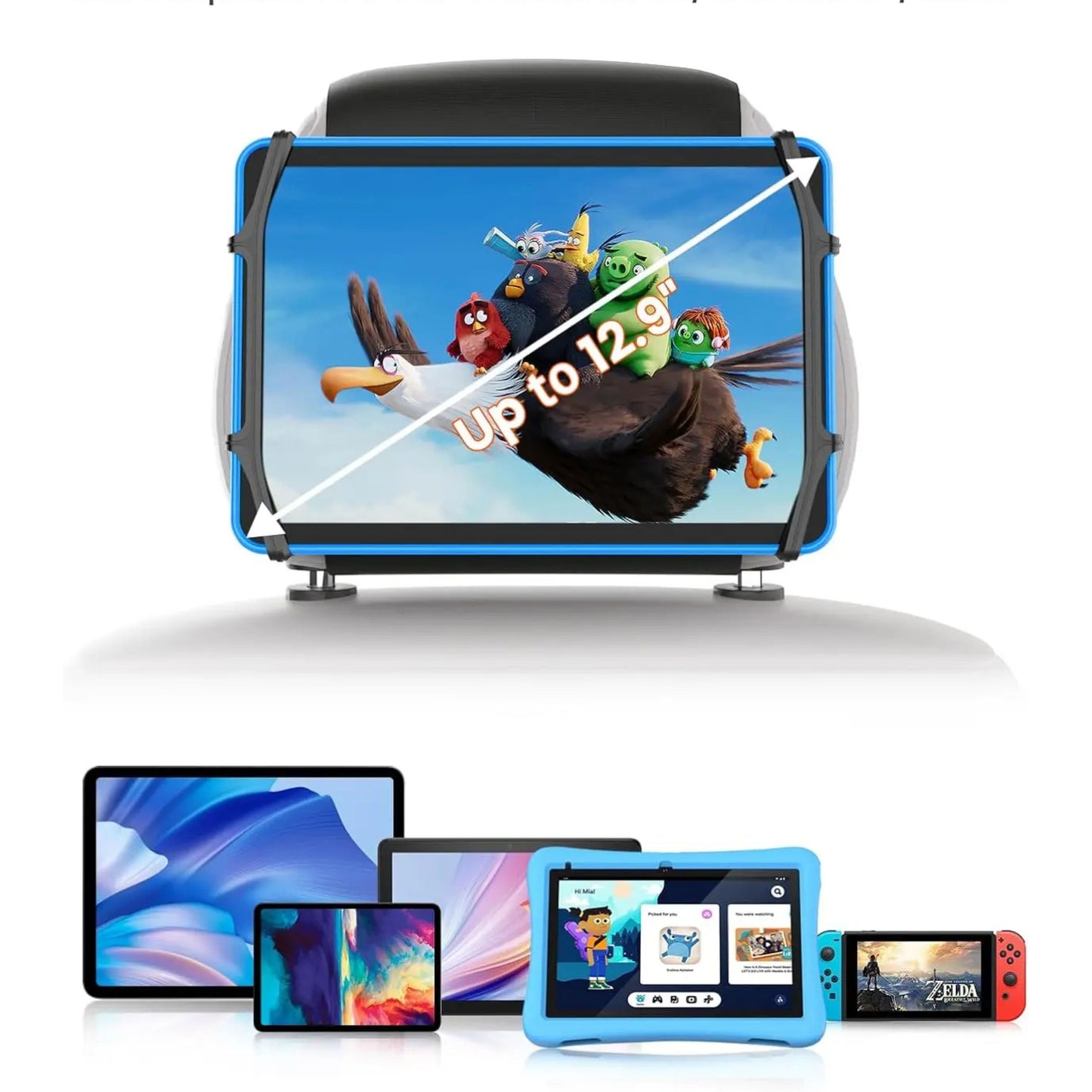 Tablet Houder Auto Hoofdsteun - Zwart