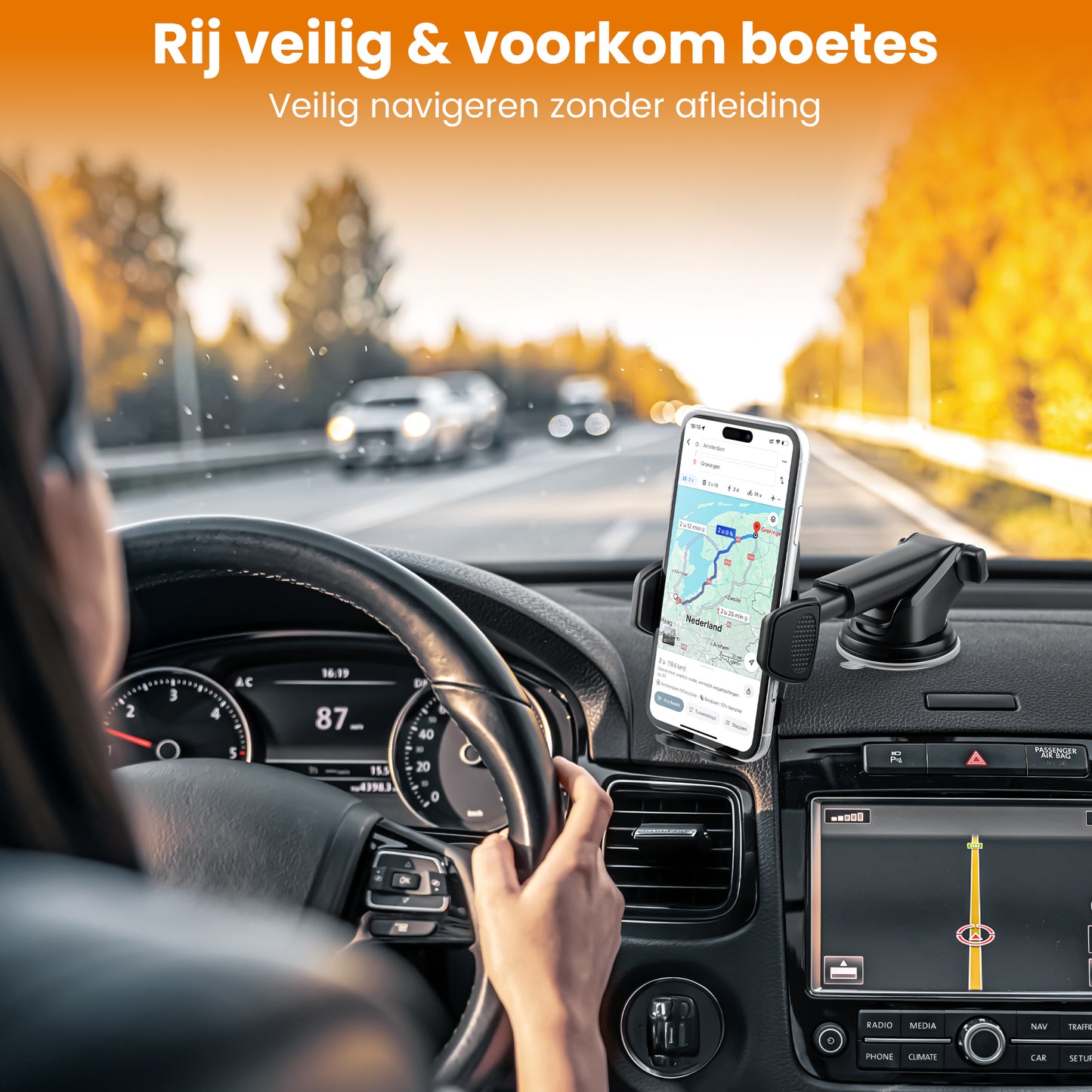 Telefoonhouders Auto met Zuignap - 3 in 1 Autohouder - Verstelbaar