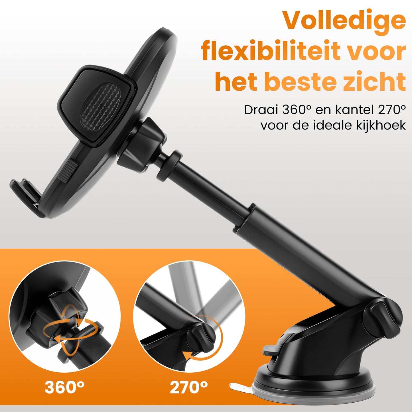 Telefoonhouders Auto met Zuignap - 3 in 1 Autohouder - Verstelbaar